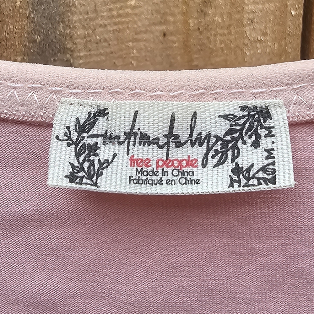 Free People Pink Short Sleeve Bodysuit NWOT - Picture 2 of 4
